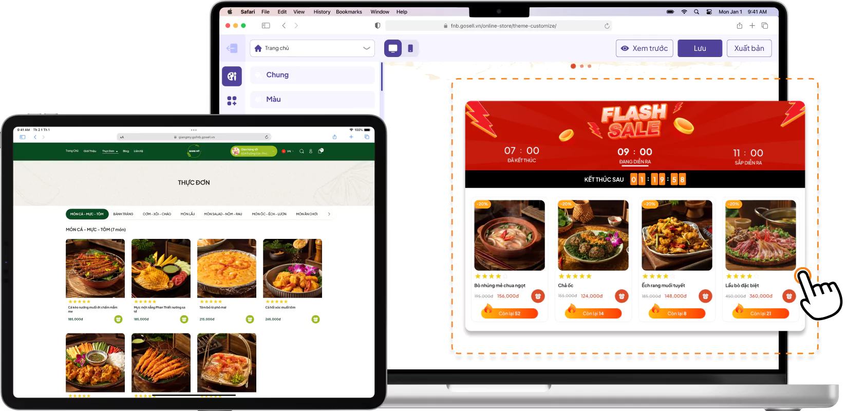 Create your food ordering website with just a few drag-and-drop